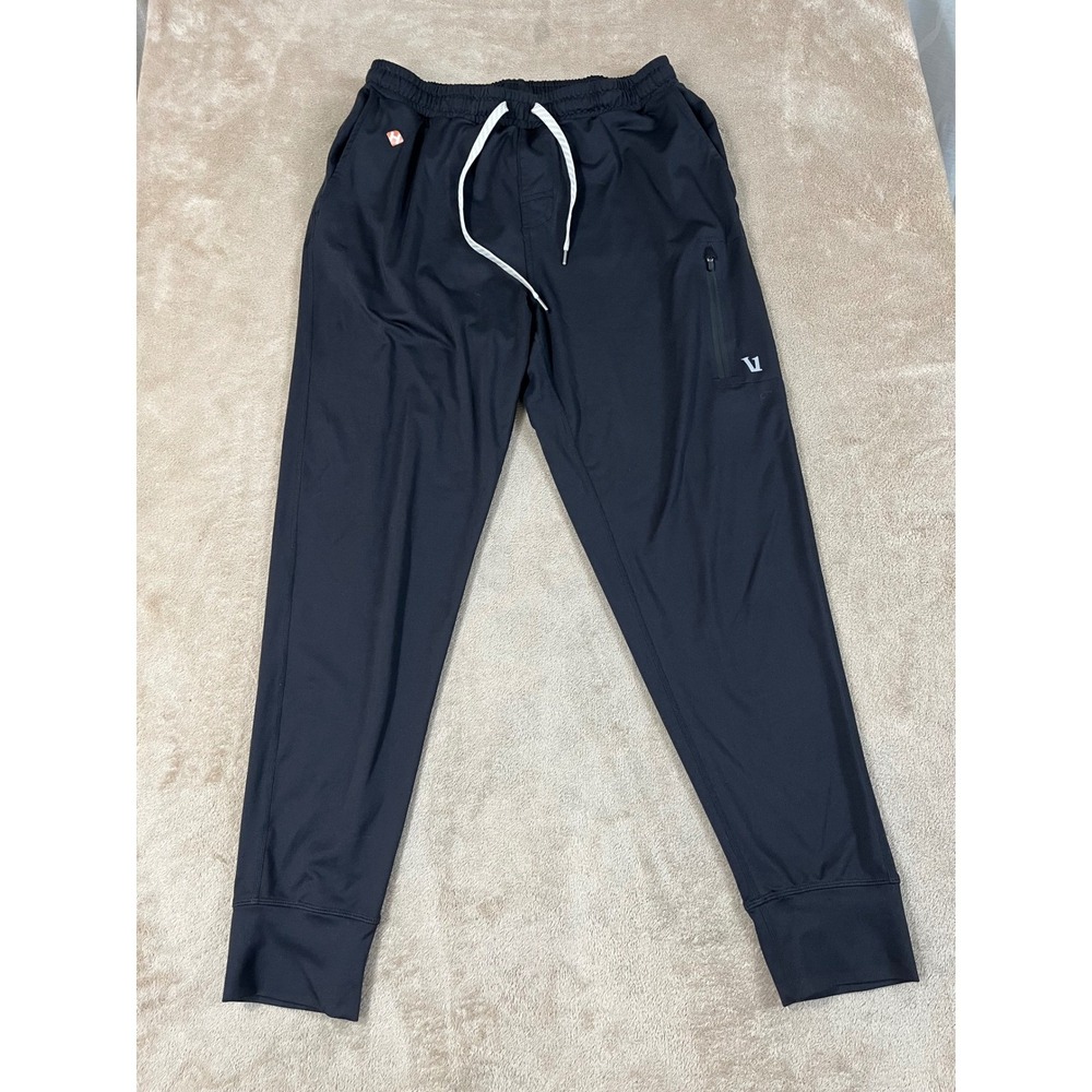 Vuori Sunday Performance Jogger Pants Mens Medium Black Polyester Blend V416 EUC